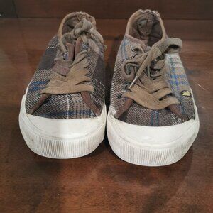 Plaid Canvas Sneakers Size 6 1/2 #214
